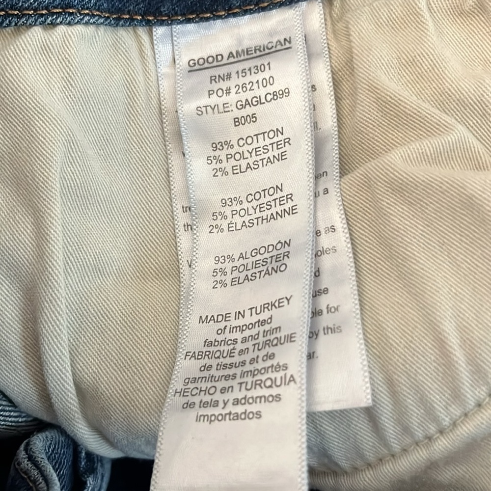 Good American size 14, blue “good legs cropped “ high waist with stretch - Picture 9 of 15